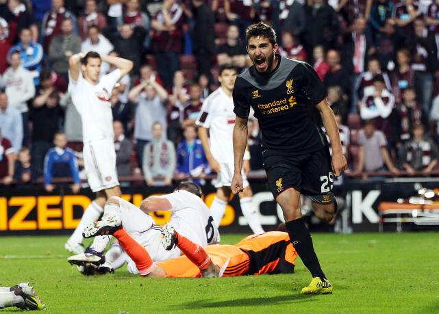 Borini celebrates Liverpool's own-goal winner