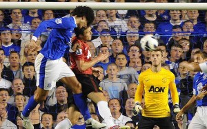 Fellaini scores his first goal for the start of the Premiership