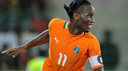 Drogba celebrates their win against Senegal