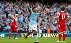 Tevez scores the third goal for Manchester City