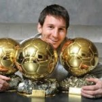 Messi with his 3 ballon d'Or