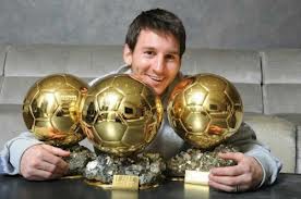 Messi with his 3 ballon d'Or