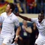 Olivier Giroud celebrates his last minute equalizer against Spain in Tuesday's World Cup qualifier-football