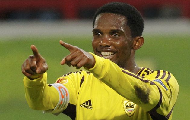 Samuel Eto'o scores by a penalty wins the match fo Anzhi and scores in the 90th minute and wins the match fo Anzhi