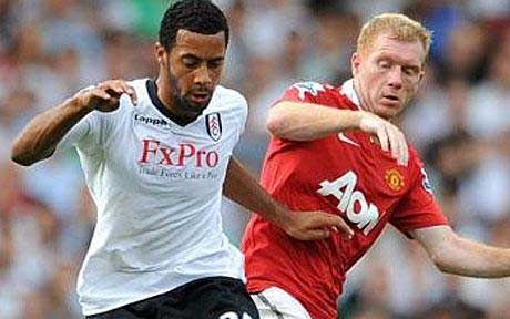 Moussa Dembele demonstrates to Paul Scholes and everyone looking on that he is the new man to be reckoned with.