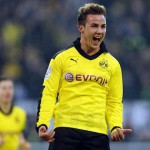 Mario Gotze celebrates his goal against Greuther Furth