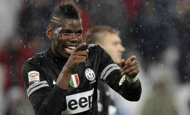 Pogba celebrates his goal against Bologna