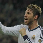 Sergio Ramos celebrates his goal against Athletic Bilbao