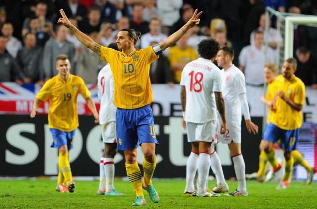 Zlatan Ibrahimovic netted all four goals as Sweden saw off an experimental England side 4-2 in Stockholm on Wednesday evening.