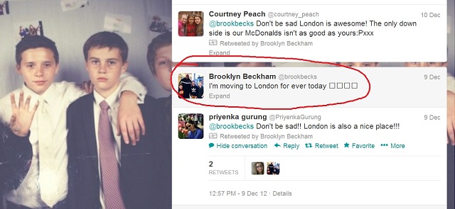 Brooklyn Beckham gives away his Dad's destination- Back to English Football.