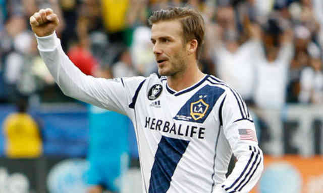 David Beckham says farewell to his team as they win the Major League