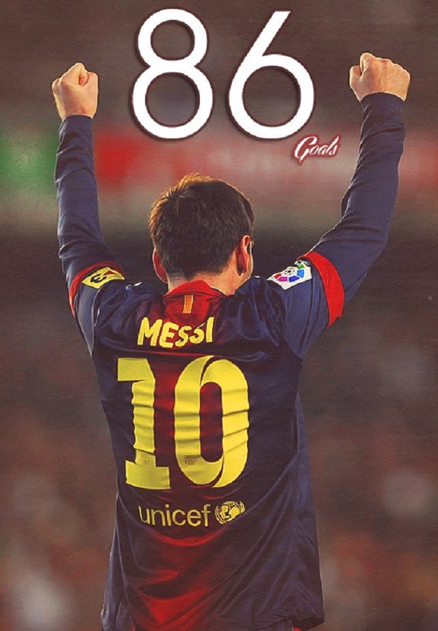 Messi has scored 74 goals for Barcelona and 12 times for Argentina this year, and he has three more games in which he can add to his tally before the end of the year. Mueller scored 85 for Bayern Munich and West Germany.