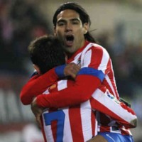 Adrian Lopez Alvarez celebrates his goal with Faclao