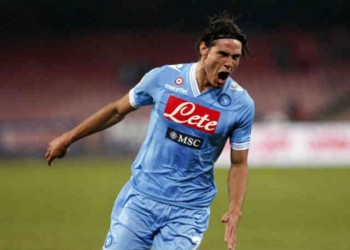 Edinson Cavani celebrating his goal, could be on his way to being one of the best strikers in the world