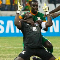 Goal Keeper of Zambia saves the day saving a penalty and concealing a goal against Nigeria