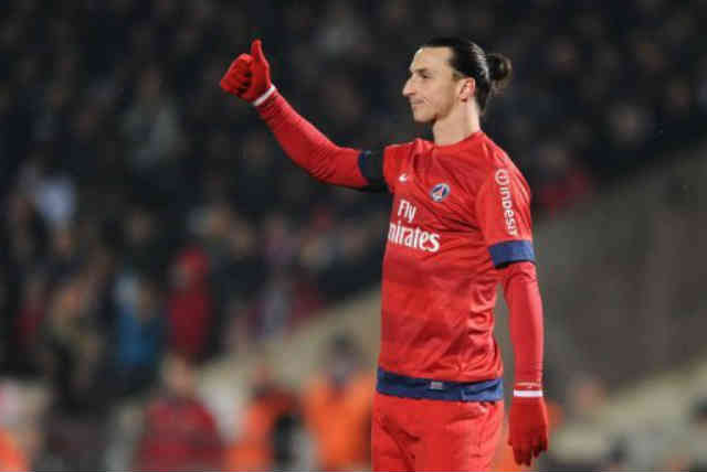 Ibrahimovic celebrates his goal with PSG, PSG continue to race for the title as they win more matches