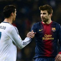 Ronaldo and Pique show respect for their match at the Bernabeu