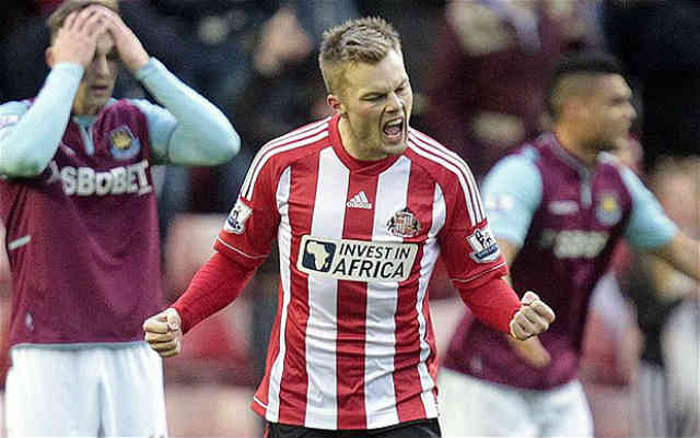 Sebastian Larsson celebrate his goal against West Ham. The London team got distressed with the result