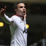 Van Persie celebrates his goal as he made it in last minute before the match finished