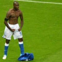 Balotelli Celebrating his second goal against Germany in the EURO 2012 Semi Finals