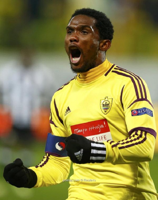 Cameroonian striker Samuel Eto’o was crucial on Thursday during Anzhi Makhachkala’s victory over Hanover in the round of 32 of the Europa League.