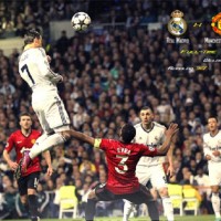 Cristiano Ronaldo scored with a spectacular header Wednesday as Real Madrid was held to a 1-1 home draw by Manchester United