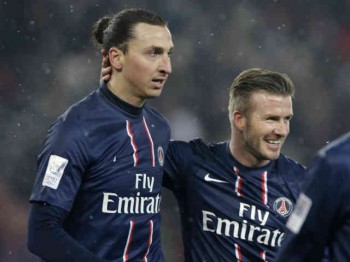 David Beckham makes tribute and celebrates with Ibrahimovic goal