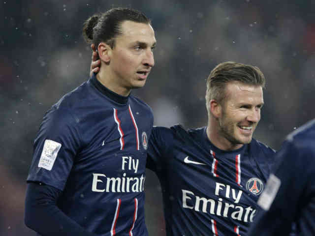 David Beckham makes tribute and celebrates with Ibrahimovic goal