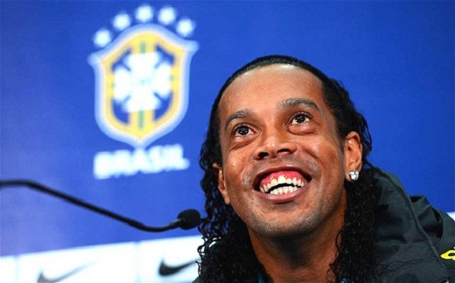 England vs Brazil-Ronaldinho all smiles as he looks forward to World Cup 2014 glory