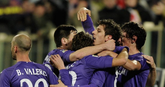 Fiorentina dominated from start to finish with Adem Ljajic and Stevan Jovetic both scoring twice for the Viola.