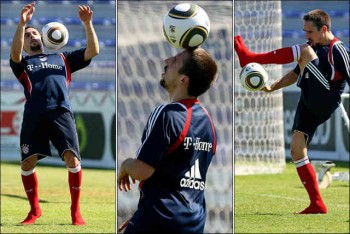 Franck Ribery who gets attacked by a fan in his training