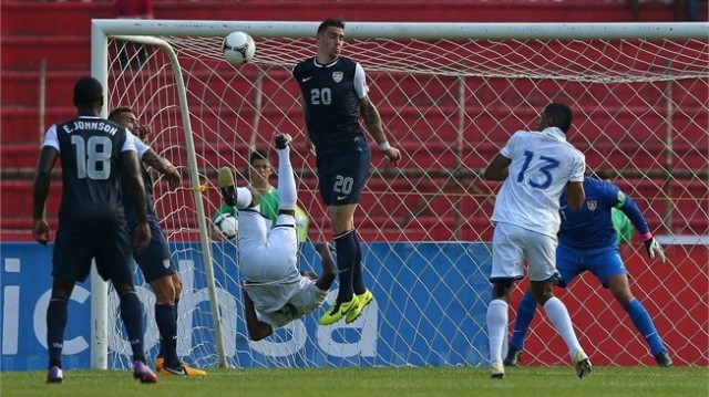 In World Cup qualifying match Honduras 2 - 1 USA Carlos Garcia (Honduras) scored a magnificent bicycle kick goal.