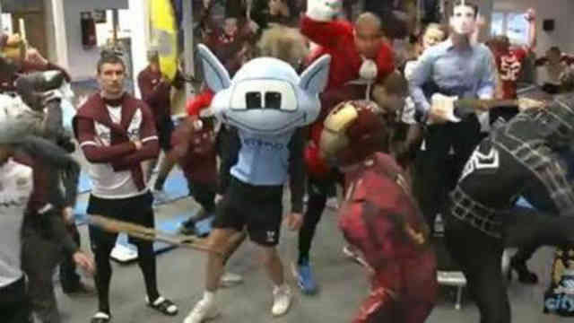 Manchester City get it on with the Harlem Shake in their training