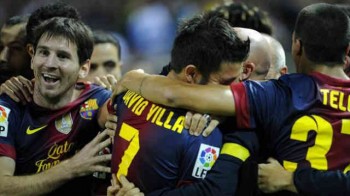 Messi and David Villa come back with their goals in the net of Sevilla