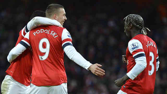 Podolski came to the rescue for the Gunners