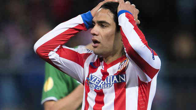 Radamel Falcao disappointed as their team are kicked out of the Europa League