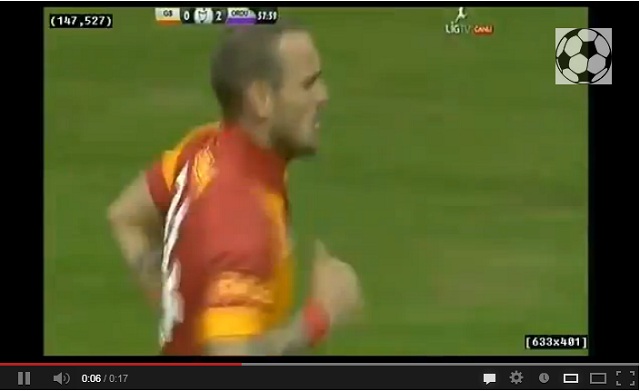 Sneijder amazing first goal for Galatasaray