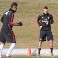 Stephan El Shaarawy shows his skill with the Ghanaian Boetang