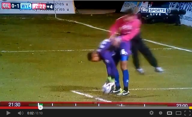 Wycombe goalkeeper Jordan Archer was attacked by a fan in the closing stages of the visitors' 1-0 win at the Priestfield Stadium.