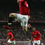 Manchester United's Wayne Rooney celebrates another goal.