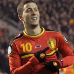 Chelsea's Eden Hazard finished off a classy solo move to give Belgium a 1-0 victory over Macedonia.