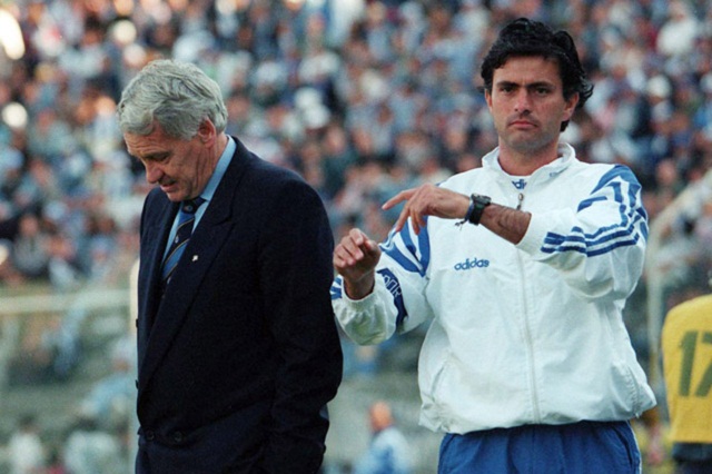 José Mourinho as assistant coach Bobby Robson at Porto in 1996