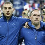 Karim Benzema and Franck Ribery stand to together as a team for France