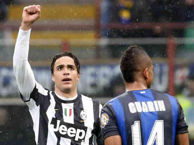 Matri celebrates his opener goal for Juventus