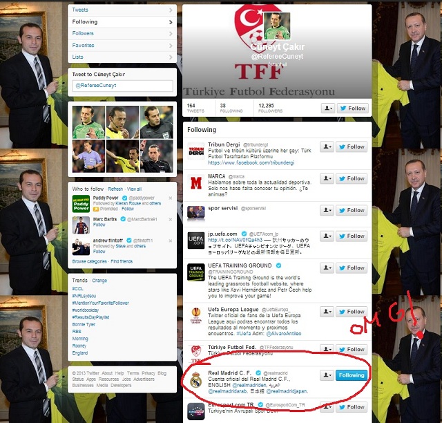 The proof - Cuneyt Cakir is really following Real Madrid