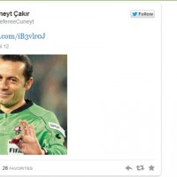 Turkish referee Cuneyt Cakir, who gave Nani a red card has a Twitter account and follows Real Madrid and Cristiano Ronaldo