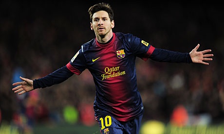 Barcelona's Lionel Messi celebrates another victory