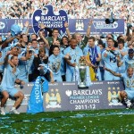 Manchester City celebrating their EPL championship title