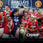 Manchester United celebrate a Premiership title