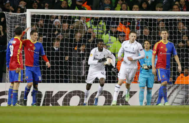 Adebayor gets a goal and get his team not to give up as Tottenham manage to get a draw against FC Basel